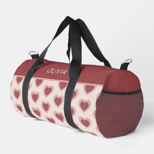 Customized Y2K Heart in Bordeaux Pink Retro Plunjezak (Rechterhoek)