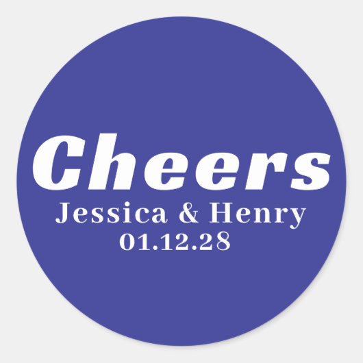 Customized Your Own Simple Stylish Minimal Wedding Ronde Sticker (Voorkant)