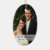 CustomKathy  | Eerste kerstfotoversiering Keramisch Ornament (Rechts)