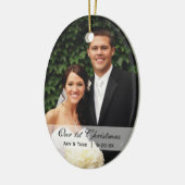 CustomKathy  | Eerste kerstfotoversiering Keramisch Ornament (Links)