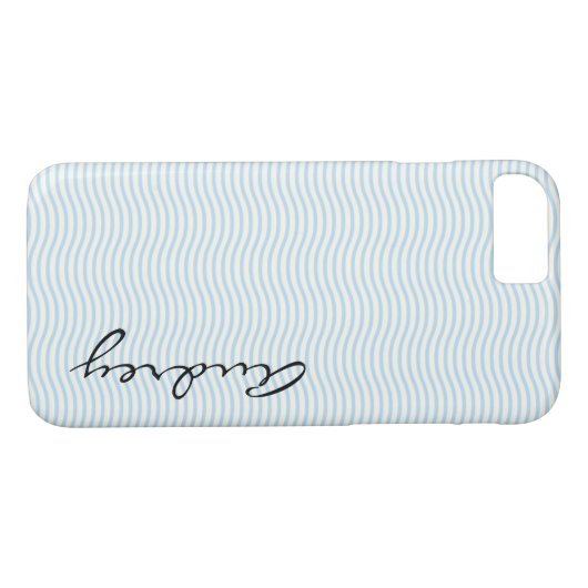CustomName Blue Stripes Case-Mate iPhone Case (Achterkant (Horizontaal))