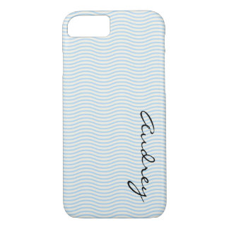 CustomName Blue Stripes iPhone 8/7 Hoesje