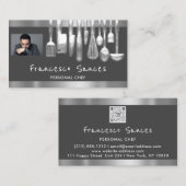 CustomPhoto QRCode Personal Chef CookingRestaurant Visitekaartje (Voorkant / Achterkant)