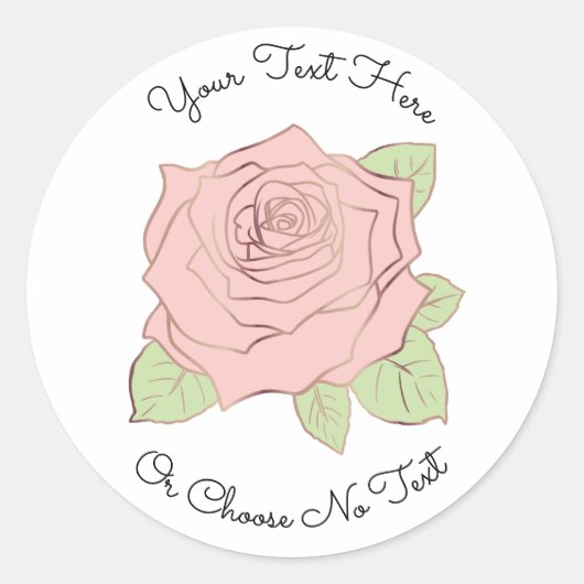 CustomText/Elegant roze Rose Gold Romantiek Ronde Sticker (Voorkant)