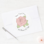 CustomText/Elegant roze Rose Gold Romantiek Ronde Sticker (Envelop)