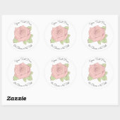 CustomText/Elegant roze Rose Gold Romantiek Ronde Sticker (Vel)