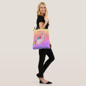 CustomText/ Rainbow Kawaii Eenhoorn Glitter Ombre Tote Bag (Op model)