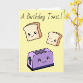 CustomText/ Verjaardag Kawaii Food Toast Schattige Kaart (Gele Bloem)