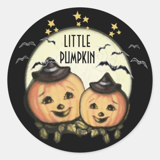 CustomVintage Halloween pompoen Stickers (Voorkant)