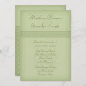 Custon Green Irish Celtic Knot Wedding Invitation Kaart (Voorkant / Achterkant)
