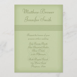 Custon Green Irish Celtic Knot Wedding Invitation Kaart