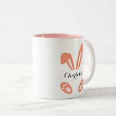 Custon Rabbit Pints Leopard Tweekleurige Koffiemok (Voorkant rechts)