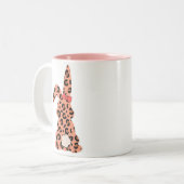 Custon Rabbit Pints Leopard Tweekleurige Koffiemok (Voorkant links)