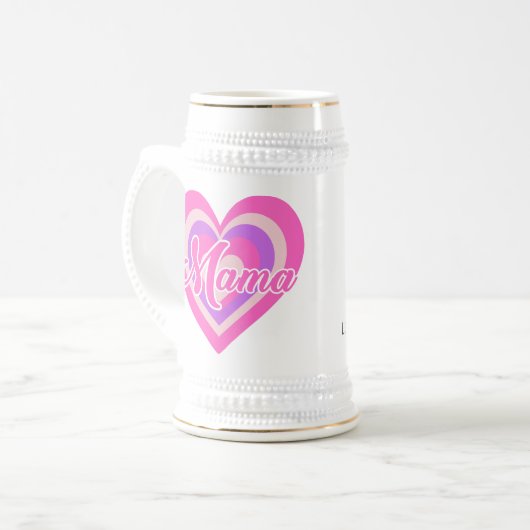Custon Retro Heart Mama Bierpul (Voorkant links)