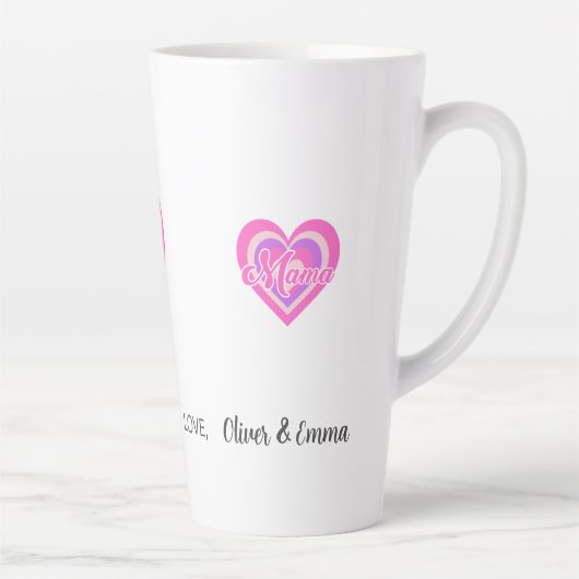 Custon Retro Heart Mama Latte Mok (Rechts)