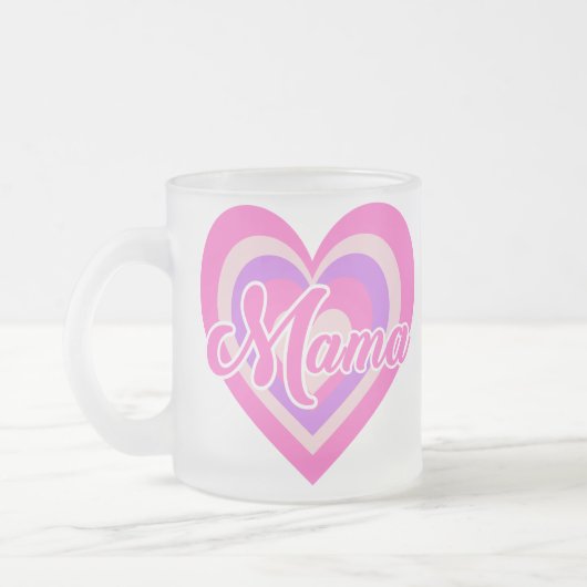 Custon Retro Heart Mama Matglas Koffiemok (Links)