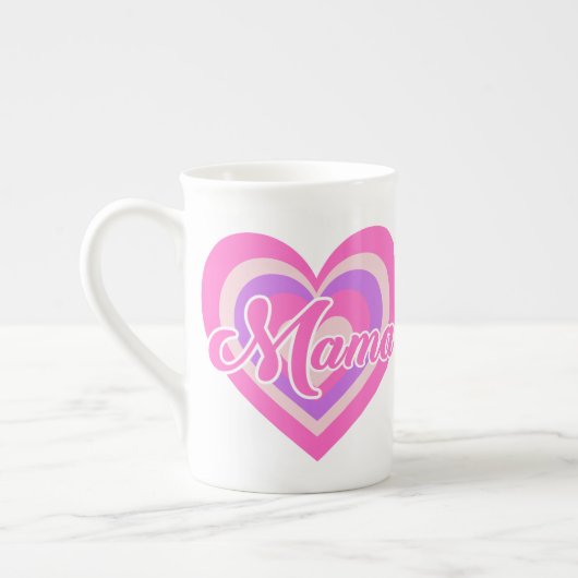 Custon Retro Heart Mama Porselein Kop (Links)