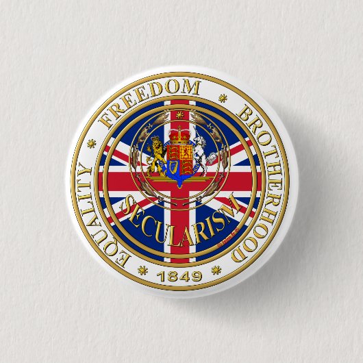 Custularism united kandom ronde button 3,2 cm (Voorkant)