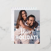 Custum Foto Prettige feestdagen Typografie Snowfla (Voorkant / Achterkant)