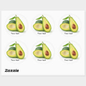 Cut avocado ronde sticker (Vel)
