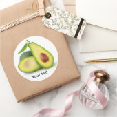 Cut avocado ronde sticker (Geschenken)