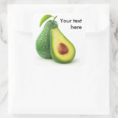 Cut avocado vierkante sticker (Tas)
