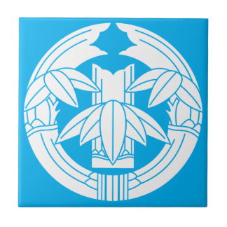 Cut bamboo in embracing bamboo leaves tegeltje