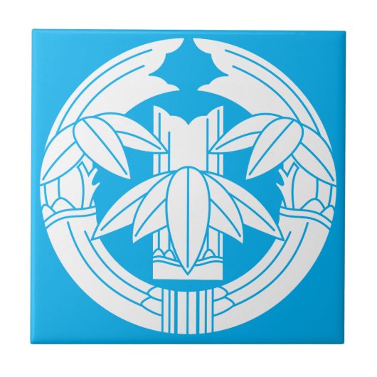 Cut bamboo in embracing bamboo leaves tegeltje (Voorkant)