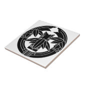 Cut bamboo in embracing bamboo leaves tegeltje (Zijkant)