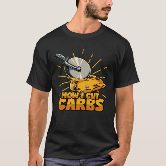 Cut Carbs Pizza Knife Diet Lose Weight Cheat Day T-shirt (Voorkant)