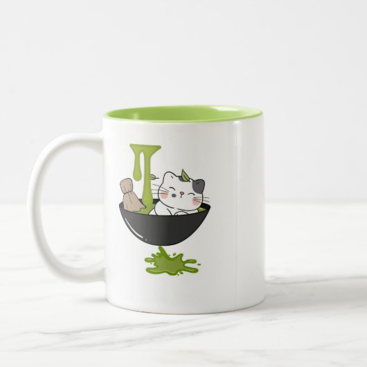 Cut Cat Matcha's Mug Tweekleurige Koffiemok (Links)