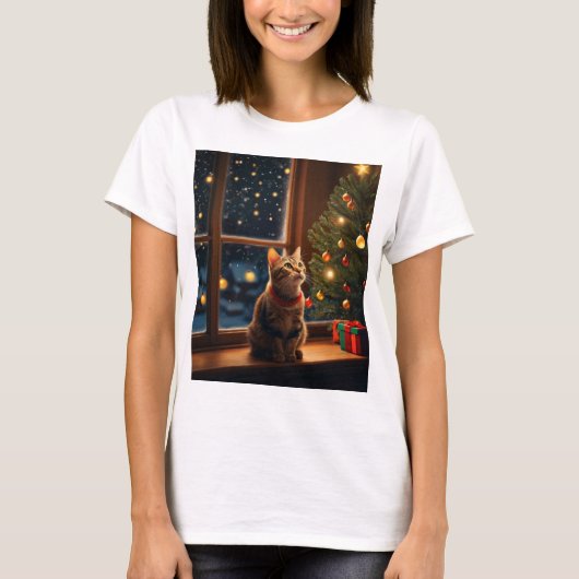 cut cat t-shart, cate T-shart Mannen basic T-shirt (Voorkant)