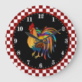 cut Country rooster Farmhouse decor Grote Klok (Voorkant)