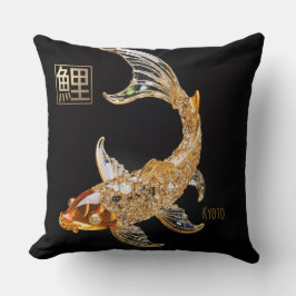 Cut Crystal-Gold Glass Koi Fish|Sierkussen Kussen