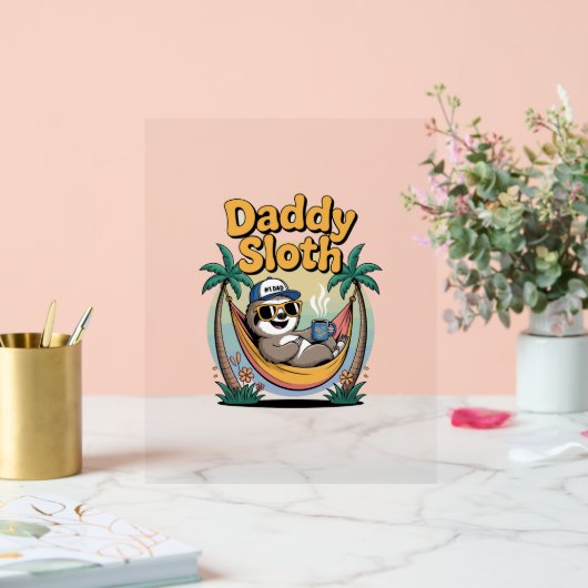 Cut Daddy Sloth Vader Acryl Bord (Huwelijk)