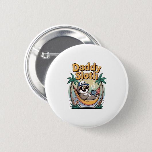 Cut Daddy Sloth Vader Ronde Button 5,7 Cm (Voorkant /achterkant)