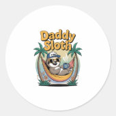 Cut Daddy Sloth Vader Ronde Sticker (Voorkant)