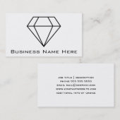 Cut Diamond Line Art, Modern Gemstone Visitekaartje (Voorkant / Achterkant)