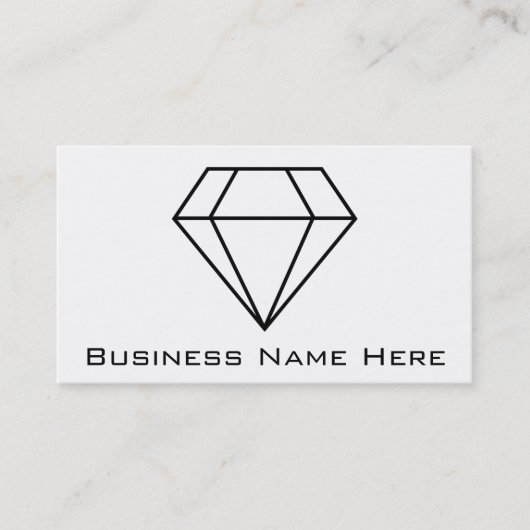 Cut Diamond Line Art, Modern Gemstone Visitekaartje (Voorkant)
