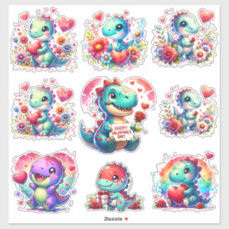 Cut Dinosaurs Valentijn Custom-Cut Vinyl Sticker