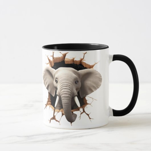 Cut Elephant achtergrond Mok (Rechts)