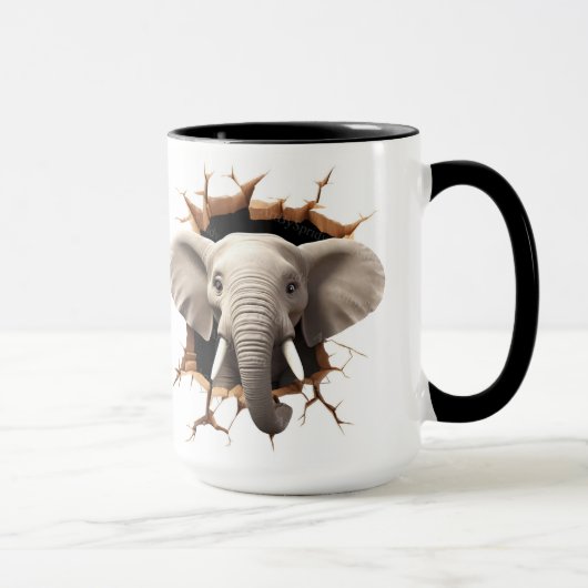 Cut Elephant achtergrond Mok (Rechts)