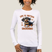 CUT FUNNY BLACK & TAN TECKEL HOND GEZEGDE Tri-Blend SHIRT (Voorkant volledig)