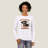 CUT FUNNY BLACK & TAN TECKEL HOND GEZEGDE Tri-Blend SHIRT (Voorkant)