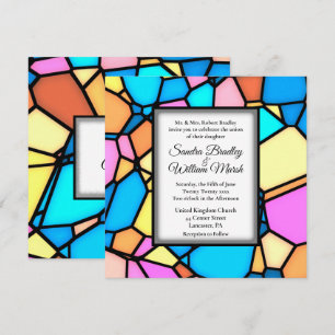 Cut Glass Mosaic Wedding Invitation Kaart