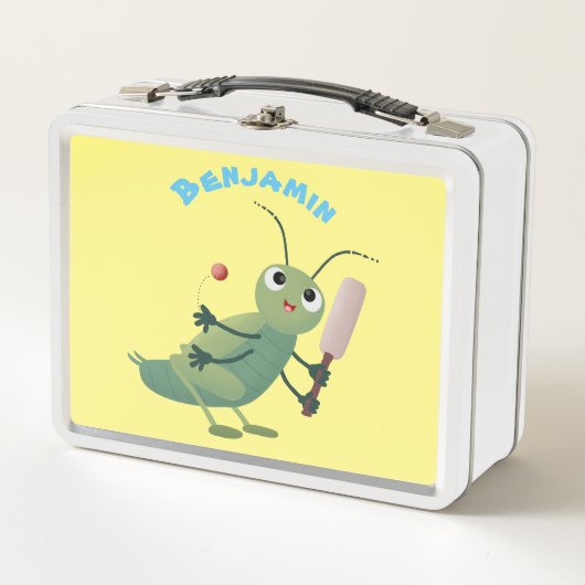 Cut green cricket insect cartoon illustratie (Voorkant)
