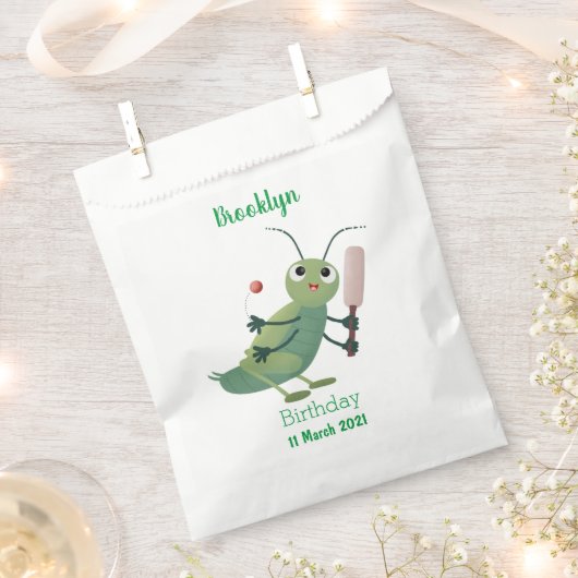 Cut green cricket insect cartoon illustratie bedankzakje (Geknipt)