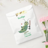 Cut green cricket insect cartoon illustratie bedankzakje (Gezegeld)