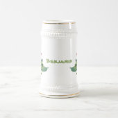 Cut green cricket insect cartoon illustratie bierpul (Center)