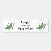 Cut green cricket insect cartoon illustratie bumpersticker (Voorkant)